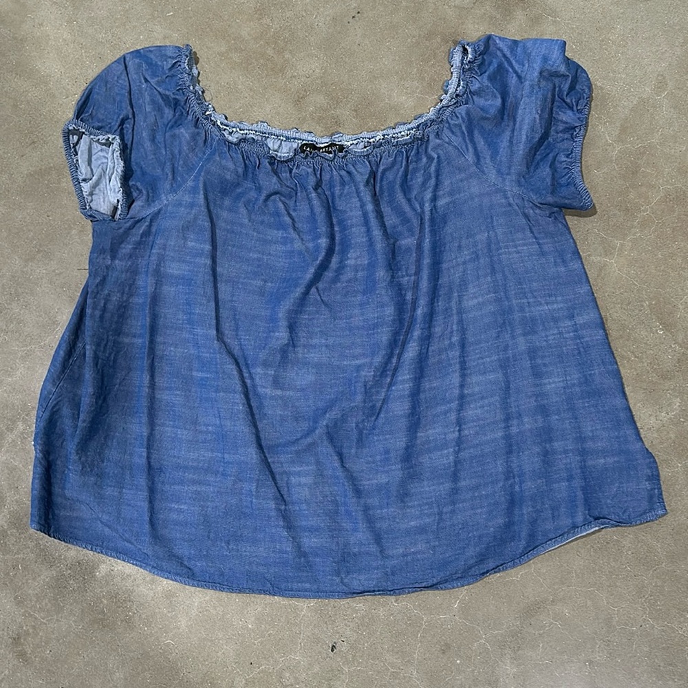 Denim off shoulder top
